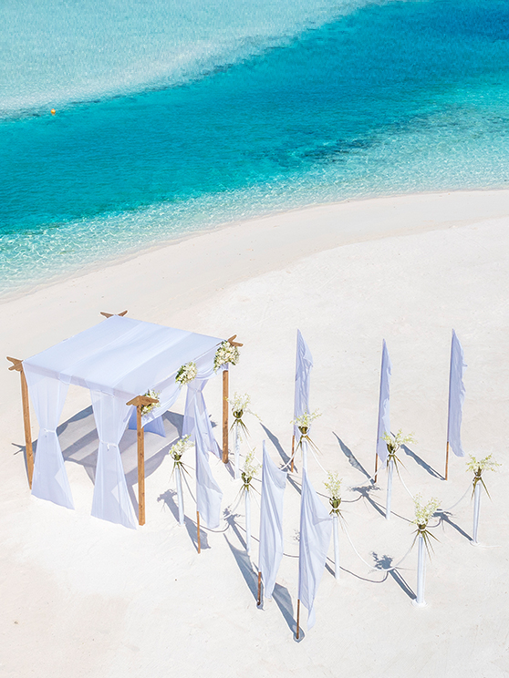 Naladhu Private Island Maldives Beach Wedding Setup