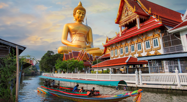 Boat ride across the river in Bangkok