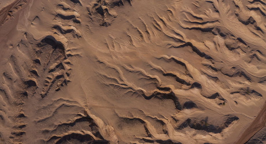 Wadi on Sir Bani Yas Island, Arabian gulf