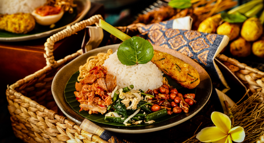 Popular Balinese food Nasi Campur