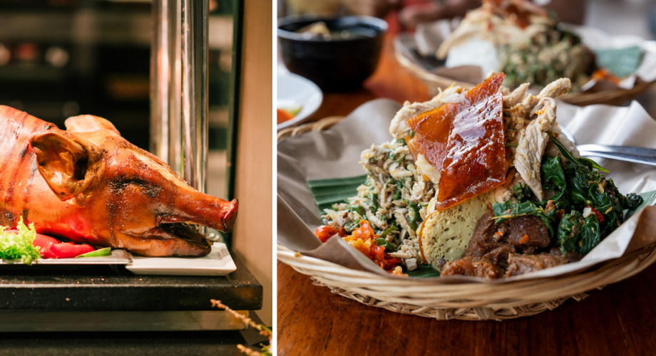 Babi guling is a traditional Balinese spit-roasted suckling pig dish