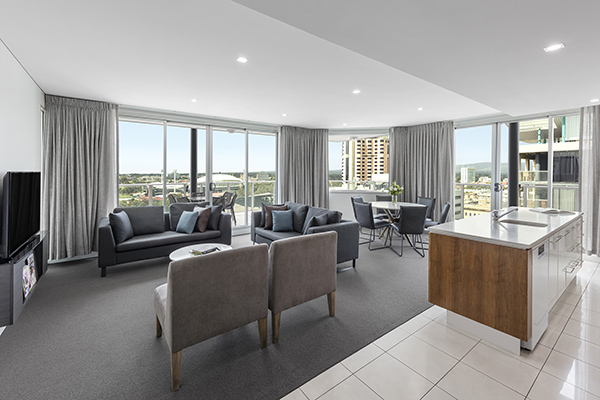 Oaks Embassy 3 Bedroom Executive Living Room View